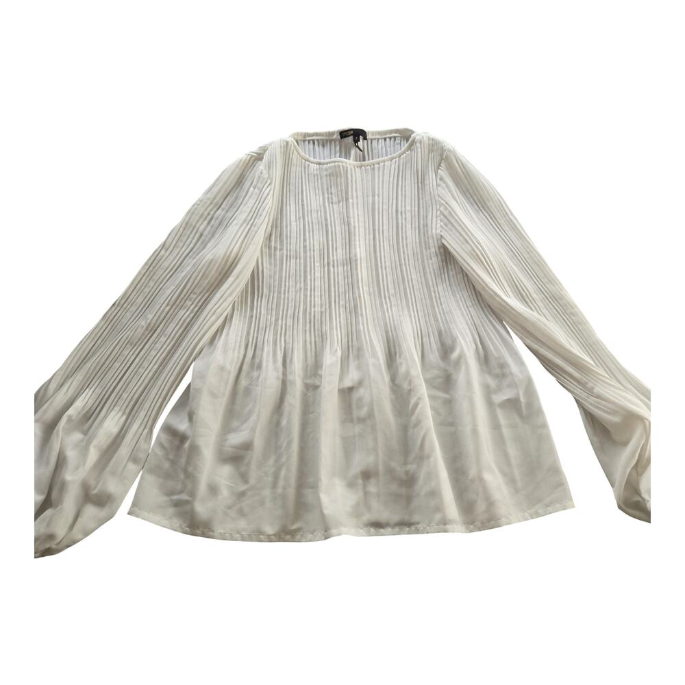 Maje Pleated White Blouse Size: 2